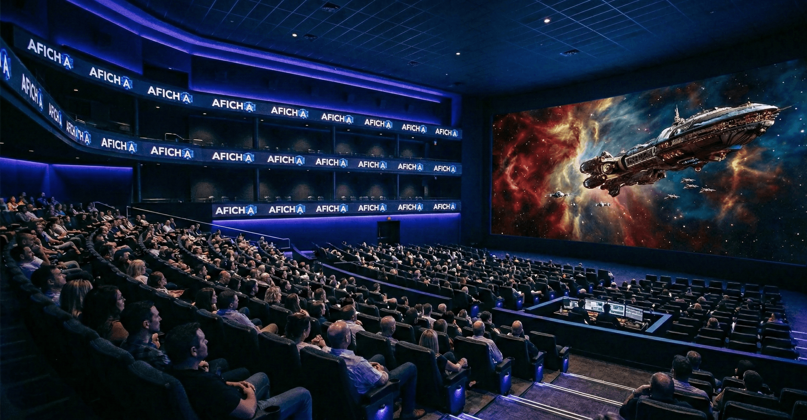 Cinema seating layout representing reserved seating workflows.